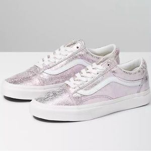 COPY - VANS old skool crack metallic Rose Gold Pink Color women 9.5- men 8